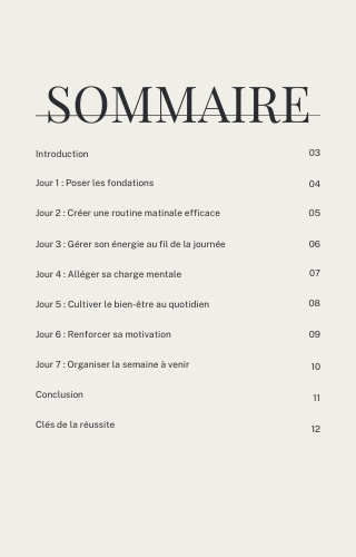 E-book pour organiser sa vie